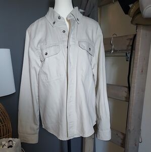 Womens Lucky Brand Cream Denim Jacket/Shirt Size S NWOT